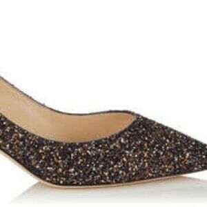 Jimmy Choo ROMY 60 Amethyst Mix Twinkle Glitter Fabric Pointy Toe Pumps